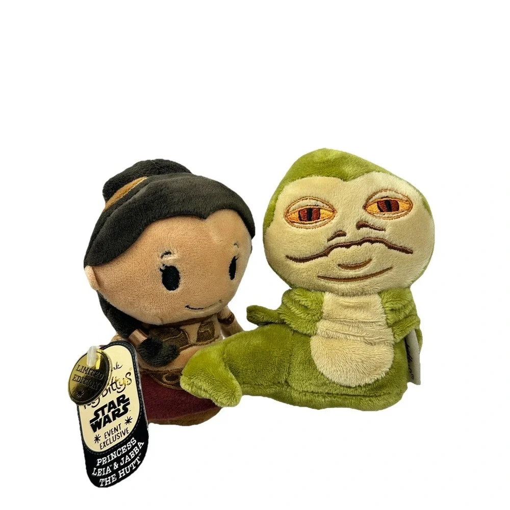 Hallmark itty bittys Princess Leia Jabba Plush Star Wars Comic Con 2016 Set
